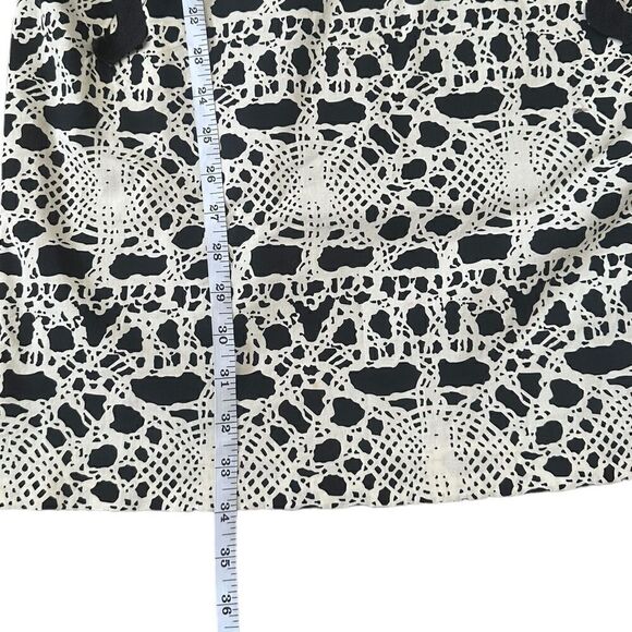 Vivienne Tam Abstract Cream and Black Sleeveless Retro Style Dress Size 4 - Picture 13 of 15